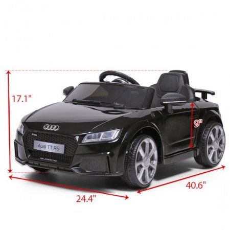 TOBBI 12V Kids Ride on Car Audi TT RS Car W/ MP3 Electric Battery Power Remote Control, Black