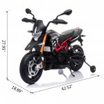 Tobbi Kids Ride on Motorcycle Aprilia Licensed 12V Electric Powered Motor Bike W/Training Wheel, Spring Suspension, Lights, MP3, for 3-6 Years Old Boys & Girls Gift Black