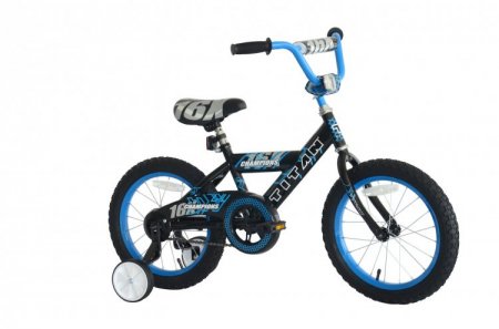 TITAN Champion 16-Inch Boys BMX Bicycle with Training Wheels, Black