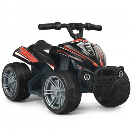 Costway 6V Kids 4-Wheeler ATV Quad Battery Powered Electric Ride On Car Toy, Black