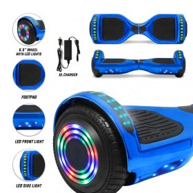 CHO Electric Hoverboard Self Balancing Scooter with Built-in Bluetooth Speaker 6.5 " LED Lights