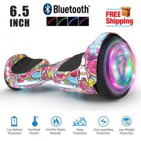 Flash Wheel Certified Hoverboard 6.5" Bluetooth Speaker with LED Light Self Balancing Wheel Electric Scooter - Unicorn