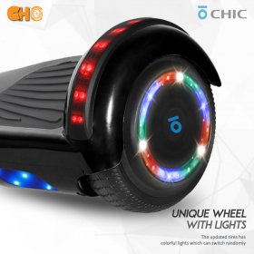 CHO Power Sports Hoverboard -Self Balancing Scooter 6.5" w/ LED Lights -Built in Bluetooth Speaker SGS Certified