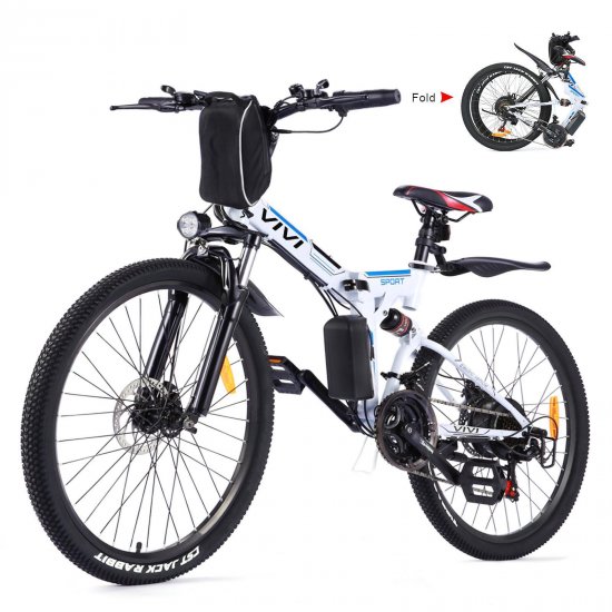 VIVI 26\" Electric Bike for Adults,Folding Electric Mountain Bicycle 350W E-Bike Motor with Removable 8Ah Lithium-Ion Battery