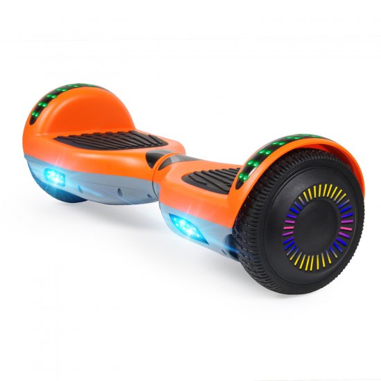 CBD Bluetooth Hoverboard Self Balancing Scooter 6.5\"with LED Lights Hoverboard for Kids Adult Gift Orange and Gray