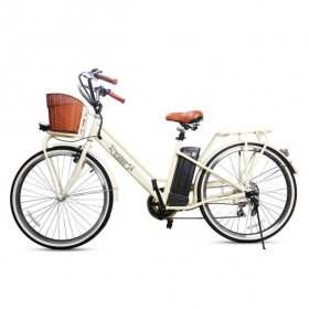 NAKTO Classic 26inch City Electric Bicycle 250W 36V for Female White