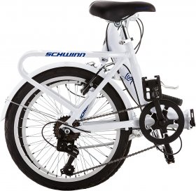 Schwinn Adult Folding Bike, 20 In. Wheels, Rear Carry Rack, White