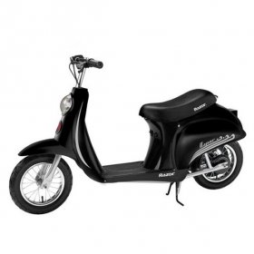 Razor Pocket Mod Vapor Electric Scooter (Black) with Helmet, Elbow and Knee Pads