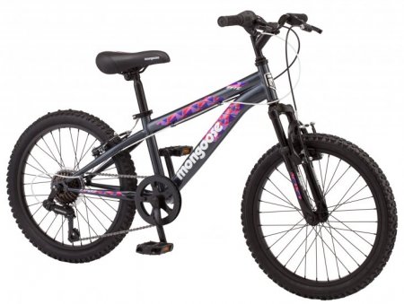 Mongoose Byte Mountain Bike, 20" wheels, 7 speeds, girls frame, ages 6 and up, Grey