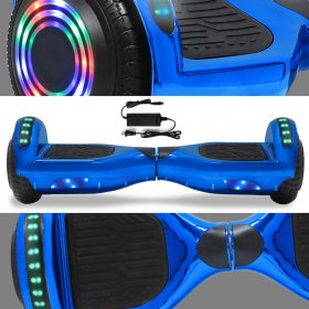 CHO Power Sports Hoverboard Self Balancing Scooter 6.5" w/ LED Lights Built in Bluetooth Speaker Safety Certified