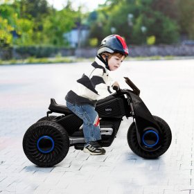 Kids 6V Electric 3-Wheel Motorcycle Ride On Toys, Battery Power Motorized Kids Ride On Motorcycle Bike, Double Drive Kids Dirt Bike Toddler Toys Cars Christmas Gifts for Boys Girls 1-4, Black