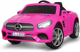 Uenjoy 12V Licensed Mercedes-Benz SL500 Kids Ride On Car Electric Cars Motorized Vehicles for Girls, with Remote Control, Music, Horn, Spring Suspension, Safety Lock