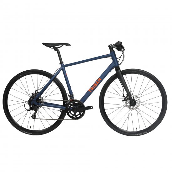 Decathlon - Triban RC120, Aluminum Road Bike, Flat Bar, 700c, Blue, XS