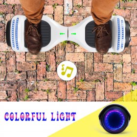 Bluetooth Hoverboard 6.5" 36V Two-Wheel Self Balancing Hoverboard with LED Lights Electric Scooter Hoverboard for Kids UL 2272 Certified White