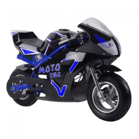 MotoTec 36v 500w Electric Powered Pocket Bike Mini Motorcycle GT Blue