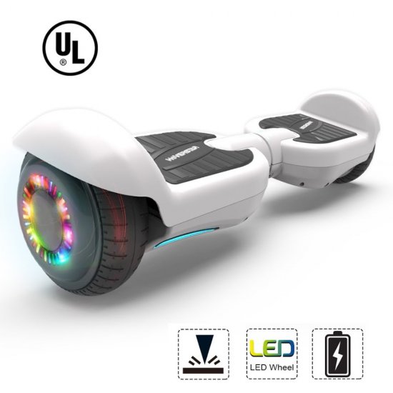 Bluetooth Hoverboard Two-Wheel Self Balancing Electric Scooter 6.5\" Flash Wheel White