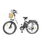 Nakto City Electric Stroller E-Bike For Adults Electric Mountain Bicycle 250W Powerful Motor 36V 10 Ah Lithium Ion Battery Ride In Snow Ice, Rain, Beach and Terrain - White