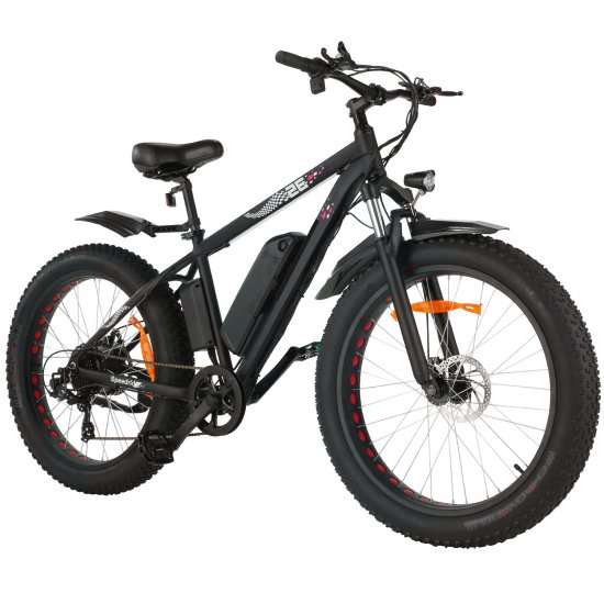 Upgrade Electric Bike 48V 500W Fat Tire Electric Bike Men Bike 26\", 48V 10Ah Removable Battery and Professional 7 Speed