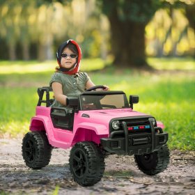 Zimtown Ride On Car Truck, 12V Battery Electric Kids Toy with Remote Control, Pink