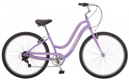 Schwinn cruiser bike, 27.5-inch wheels, 7 speeds, womens, purple