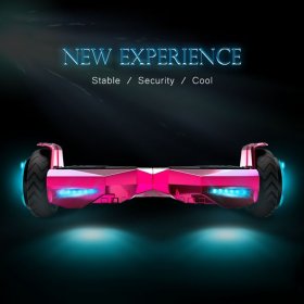 Bluetooth Hoverboard Two-Wheel Self Balancing Electric Scooter 6.5" Flash LED Wheel (Chrome Pink)
