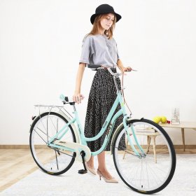 HOMBOM 26-Inch Womens Comfort Bikes Beach Cruiser Bike Single Speed Bicycle Comfortable Bicycle