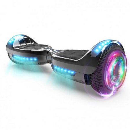 Flash Wheel Certified Hoverboard 6.5" Bluetooth Speaker with LED Light Self Balancing Wheel Electric Scooter - Black