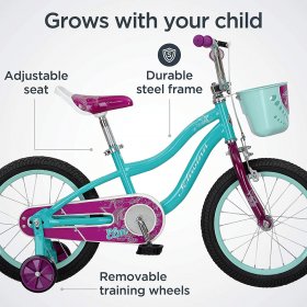 Schwinn Girls Bike for Toddlers and Kids, wheels for Ages 2 Years and Up,Balance or Training Wheels, Adjustable Seat