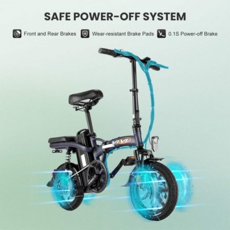 48V 20Ah Electric Bike, 14" Folding Electric Bicycle, 45 Miles Range Hybrid Bike, Waterproof Mini Bikes with Dual Disc Brakes, 350W Motor, E-Bike for Adults Teens E-Bike with Pedals