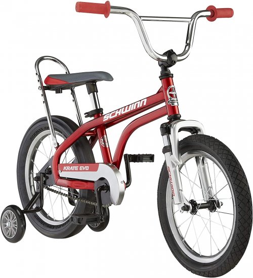 Schwinn Classic Kids Bike, 16-Inch Wheels, Removable Training Wheels, Coaster Brakes,apple red