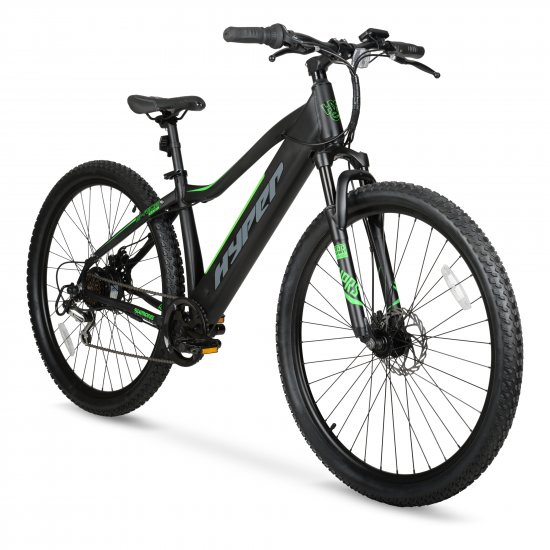 Hyper Bicycles Pedal Assist Electric Mountain Bike, 29\" Wheels, Black