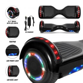 CHO Power Sports Hoverboard -Self Balancing Scooter 6.5" w/ LED Lights -Built in Bluetooth Speaker SGS Certified