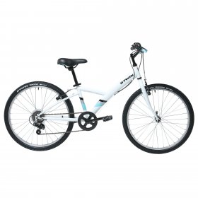 Decathlon - Btwin Hybrid Bike 100, 24", White, Kids 4'5" to 4'11"