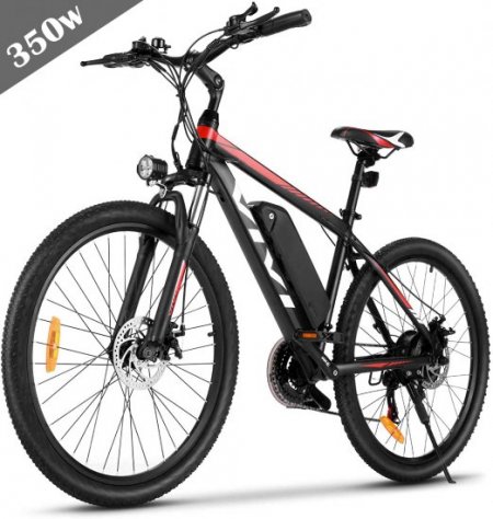 Vivi 26" 350W Electric Mountain Bike Adult Bike,Electric Bicycle with Removable 10.4Ah Lithium Ion Battery,Bike Cover,Professional 21 Speed E Bike for Adults