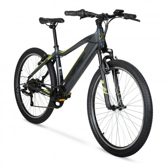 Hyper Bicycles E-Ride Electric Pedal Assist Mountain Bike, 26\" Frame, Black