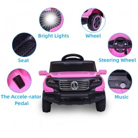 Zimtown Electric Car with 35W*1 6V7AH*1 Battery Children Car Pre-Programmed Music and Ride on Car Remote control Pink