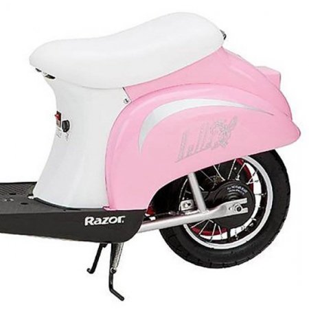 Razor Pocket Mod Miniature Euro 24V Electric Kids Ride On Retro Scooter, Pink