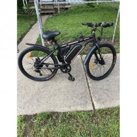 Ecotric Black 26 In. 36V 350W Electric City Bicycle e-Bike Removable Battery 7 Speed Pedal Assist