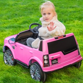 Electric Vehicle for Boys Girls, Licensed Land Rover Discovery Ride on Toys, 12 Volt Ride on Cars with Remote Control, 3 Speeds, LED Lights, MP3 Player, Horn, Battery Power 4 Wheels Car, Pink