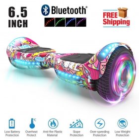 Hoverstar Flash Wheel hover board 6.5 In. Bluetooth Speaker with LED Light Self Balancing Wheel Electric Scooter