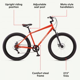 Schwinn Hybrid Bike, 7-Speeds, 27.5 In. Wheels, Orange