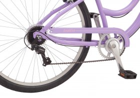 Schwinn cruiser bike, 27.5-inch wheels, 7 speeds, womens, purple