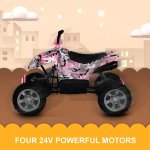 Uenjoy 24V Kids ATV 4 Wheeler Ride On Quad Battery Powered Electric ATV 4-Wheel Suspension, 2 Speeds, LED Lights, Music