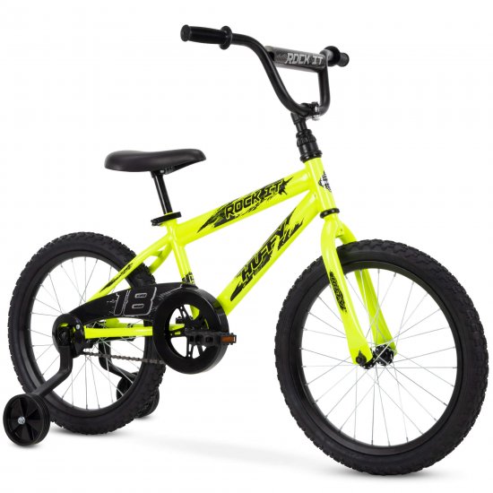 Huffy 18-Inch Rock It Boys Bike, Neon Powder Yellow