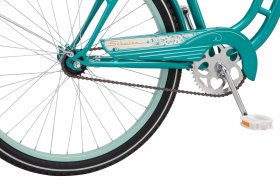 Schwinn Bike, 26" wheels, single speed, women frame, teal, relaxed, rear rack