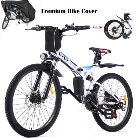 Vivi 350W Folding Electric Bike Electric Mountain Bicycle 26" Lightweight Ebike, Electric Bike for Adults with Removable 8Ah Lithium Battery,Professional 21 Speed