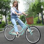 26-Inch Womens Comfort Bikes Beach Bike Single Speed Bicycle Comfortable Bicycle