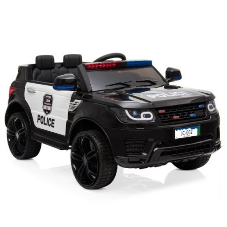 Zimtown Kids Ride On Car Police Electric Car Double Drive 12V Battery Motorized Vehicles Children's Best Toy Car Safe w/ Remote Control, 3 Speeds, Music, Seat Belts, LED Lights