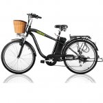 NAKTO City Electric Bicycle 250W 36V 10A for Men 26 inch CAMEL Black