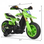 Costway 6V Electric Kids Ride-On Motorcycle Battery Powered Bike w/Training Wheels, Green